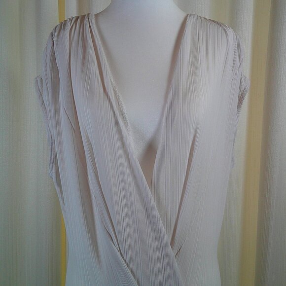 Ardene Plunging Pleated Bodysuit - Soft Beige, Size S - Picture 7 of 10